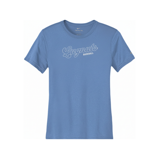 Womens Lugnuts Script Baby Blue Tee